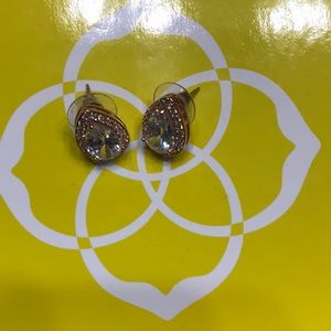 Rose gold and diamond Kendra Scott earrings